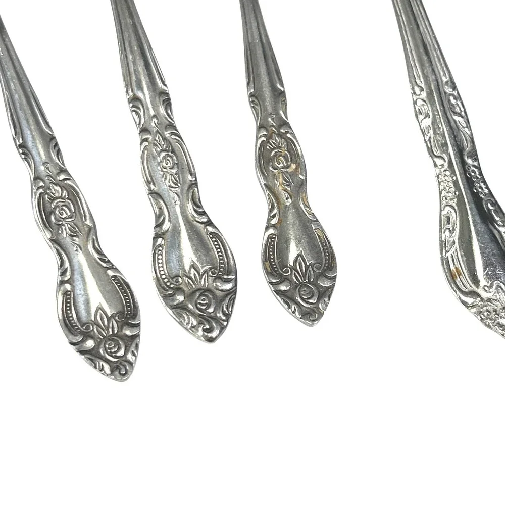 Accord 4pc‎ Silver Stainless Steel Teaspoons Wordsworth Cottagecore